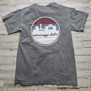 Mississippi State Bulldogs Comfort Colors Graphic Tee Front Back Starkville SM